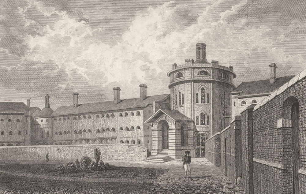 KENT. The Gaol, Maidstone, Kent. Allen 1828 old antique vintage print picture
